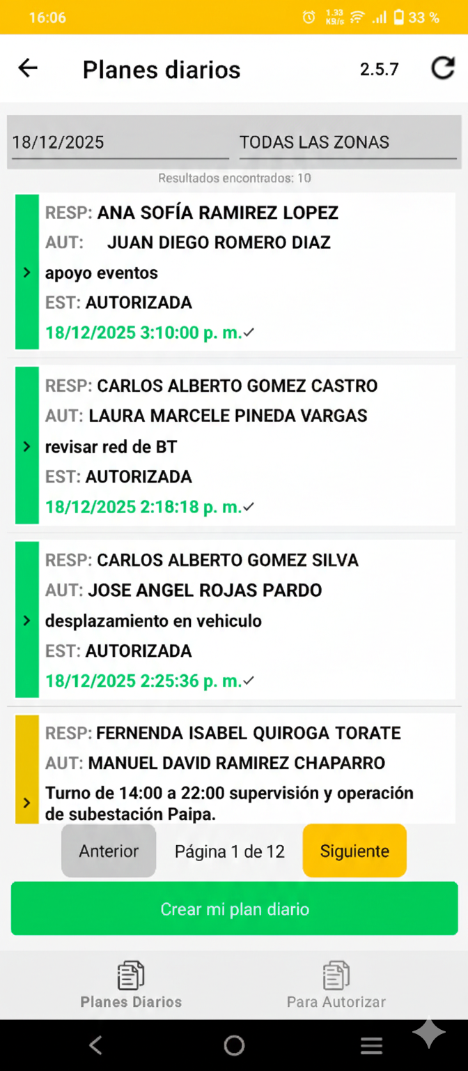 Pantalla principal app PREVEBSA